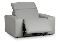 Carmelo Gray Leather Power Recliner