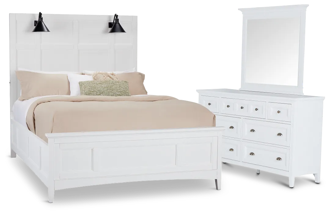 Heron Cove White Panel Bedroom With Lights