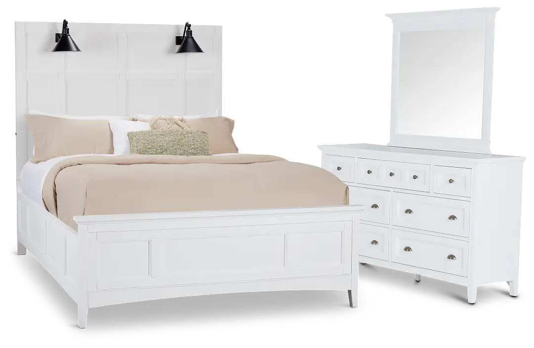 Heron Cove White Panel Bedroom With Lights Heron Cove White Panel Bedroom With Lights