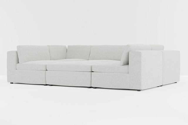 Destin Delray Pewter Fabric 6-piece Pit Sectional