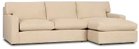 Hudson Beige Fabric Right Chaise Sectional