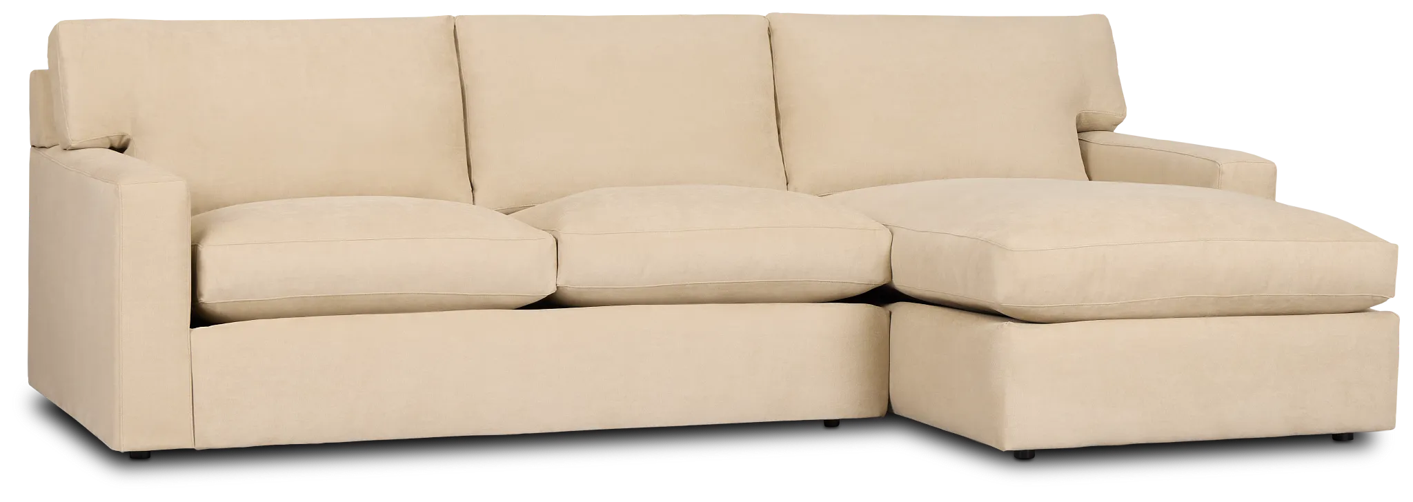 Hudson Beige Fabric Right Chaise Sectional