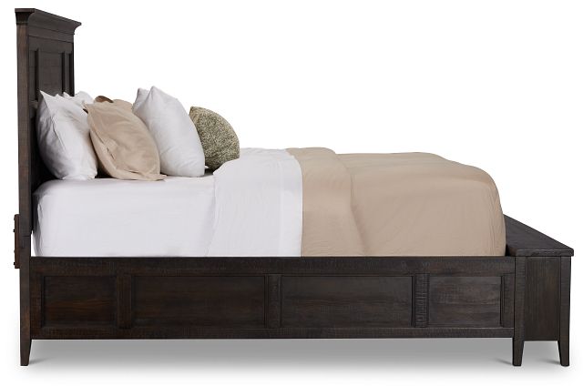 Heron Cove Dark Tone Panel Bed With Bench
