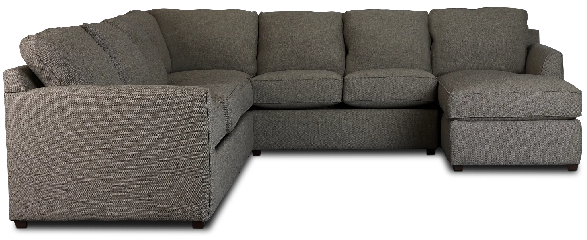 Asheville Brown Fabric Right Chaise Innerspring Sleeper Sectional