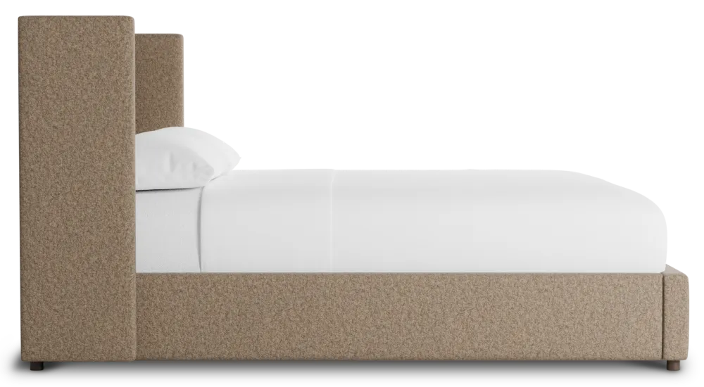 Captiva Merino Brown 48" Upholstered Shelter Bed