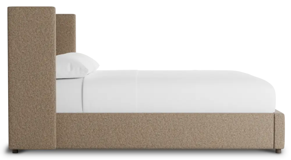 Captiva Merino Brown 48" Upholstered Shelter Bed Captiva Merino Brown 48" Upholstered Shelter Bed