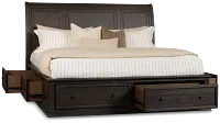 Galveston Dark Tone Sleigh Storage Bed