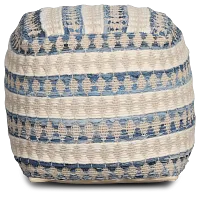 Numire Blue Accent Pouf