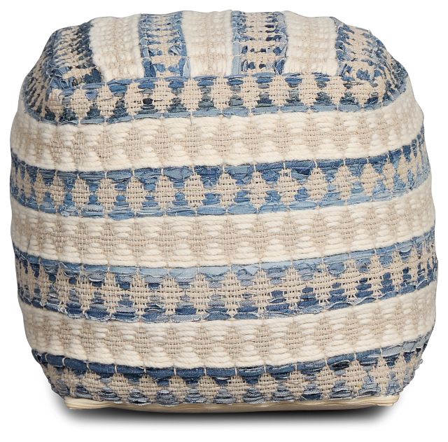 Numire Blue Accent Pouf