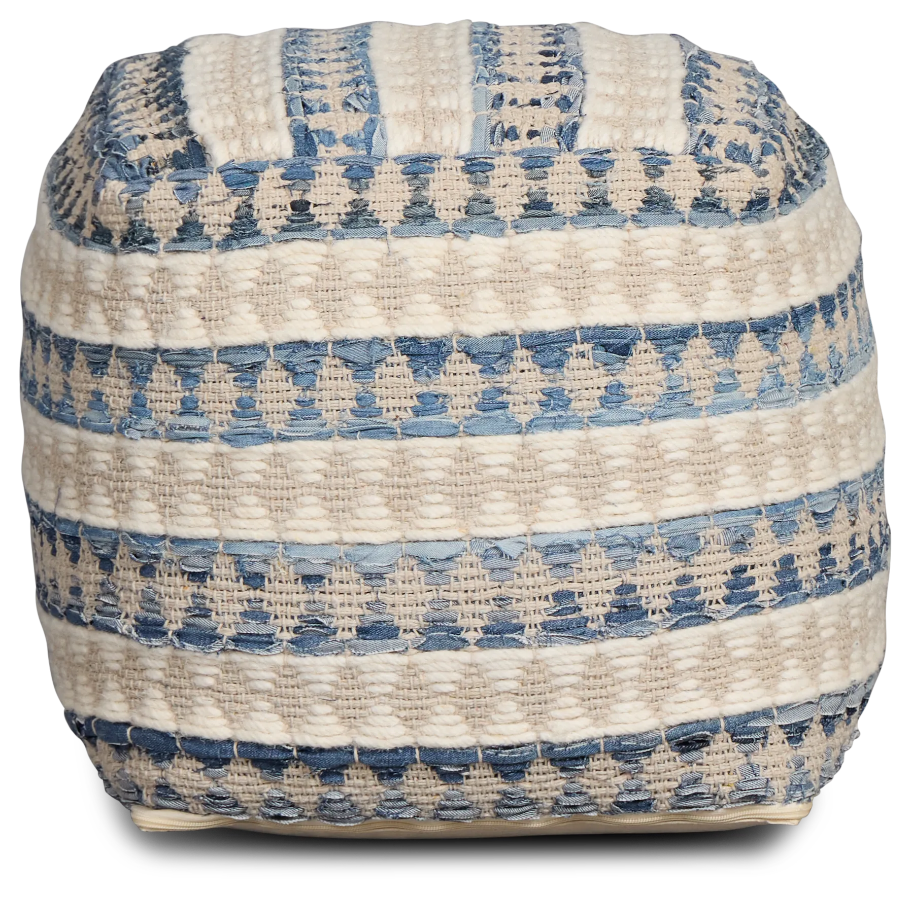 Numire Blue Accent Pouf