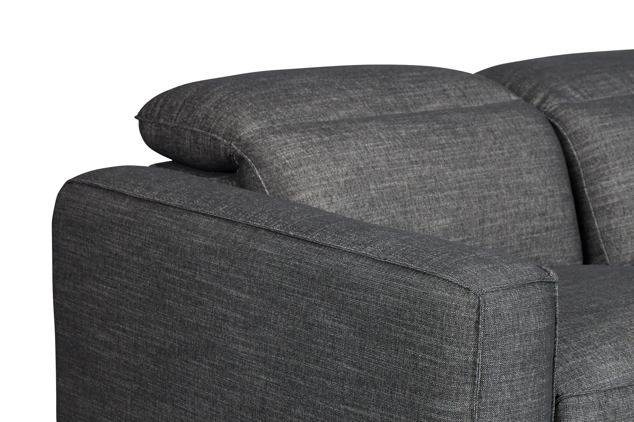 Ryland Dark Gray Fabric Medium Dual Power 2-arm Reclining Sectional Ryland Dark Gray Fabric Medium Dual Power 2-arm Reclining Sectional