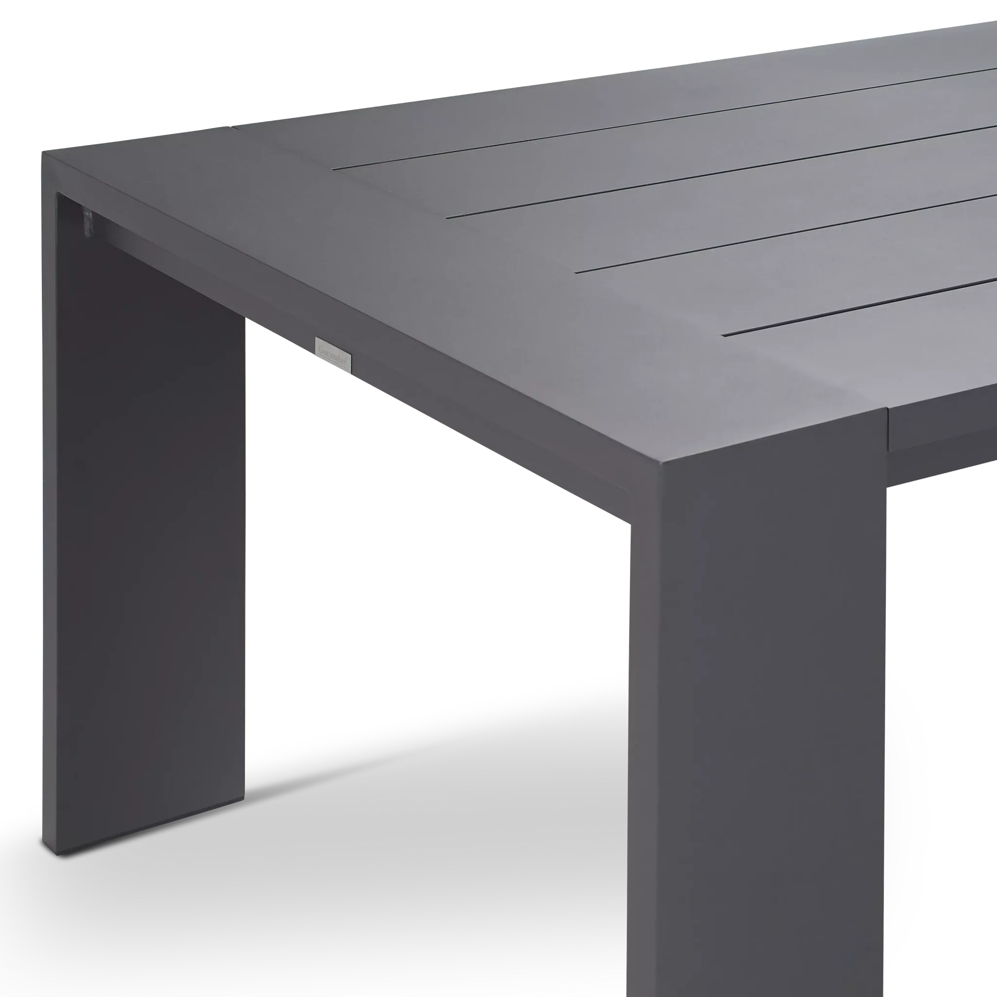 Linear 87" Dk Gray Aluminum Table & 4 Sling Side Chairs