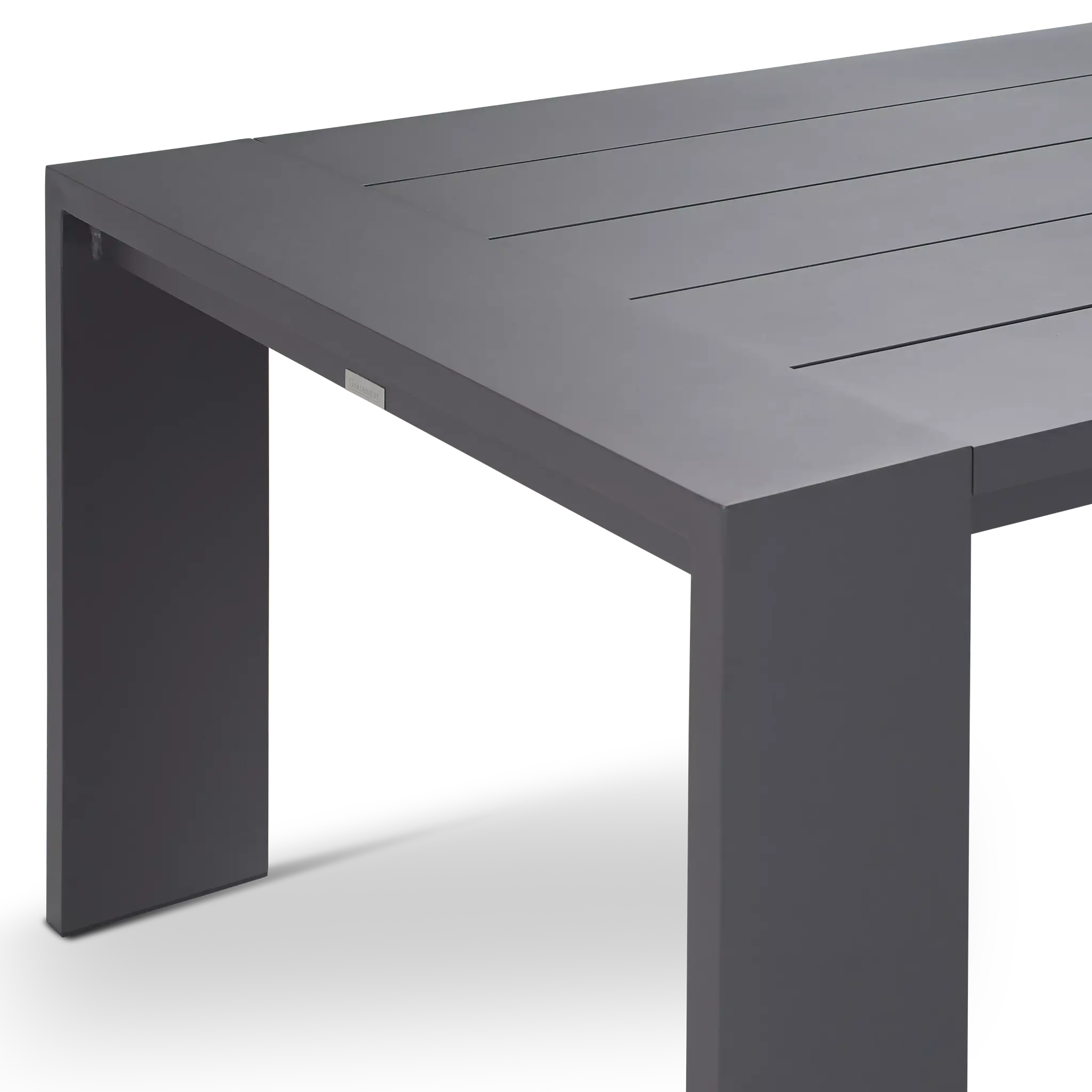 Linear 87" Dk Gray Aluminum Table & 4 Sling Side Chairs Linear 87" Dk Gray Aluminum Table & 4 Sling Side Chairs