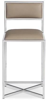 Amalfi Taupestnl Steel 24" Upholstered Barstool
