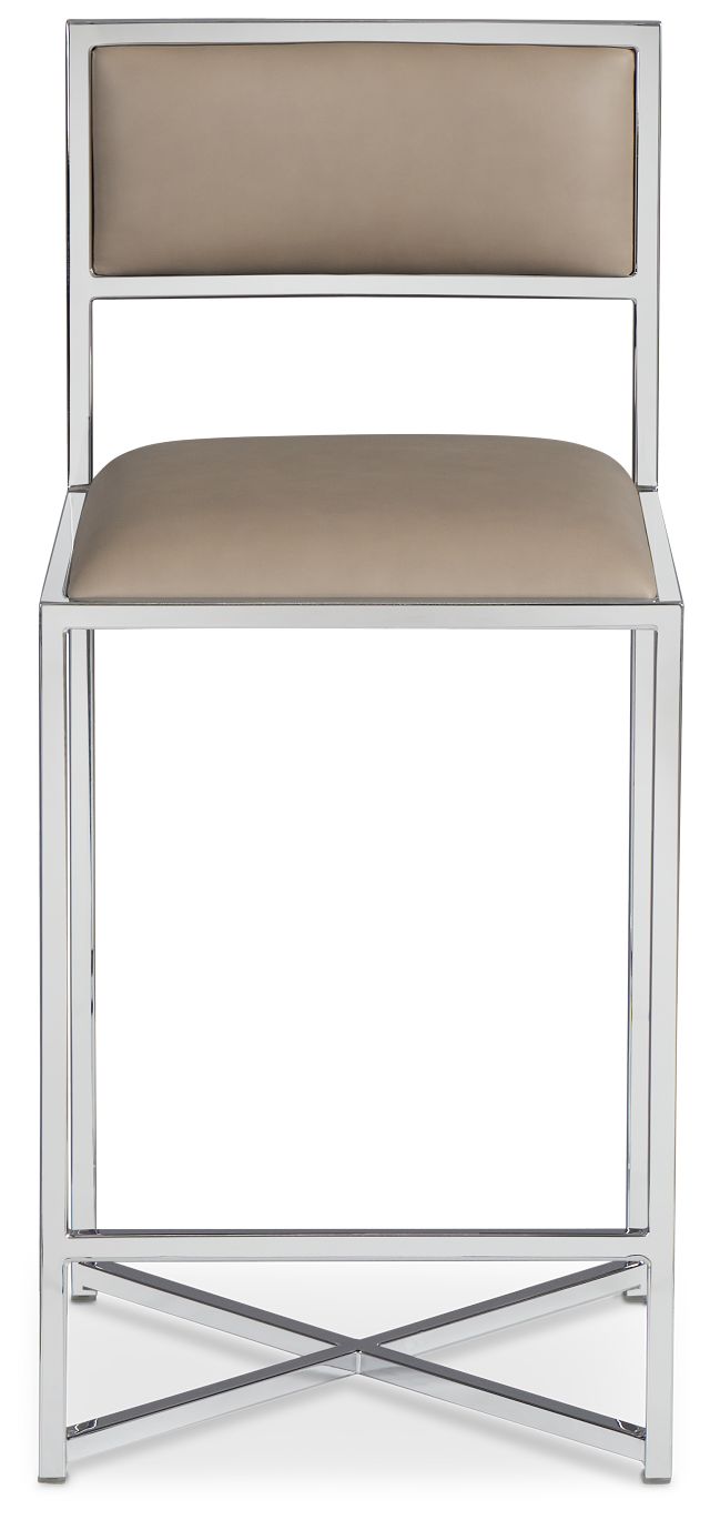 Amalfi Taupestnl Steel 24" Upholstered Barstool