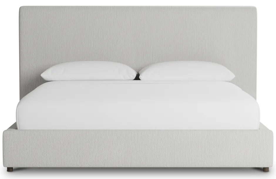 Grayton Delray Pewter 54" Upholstered Platform Bed