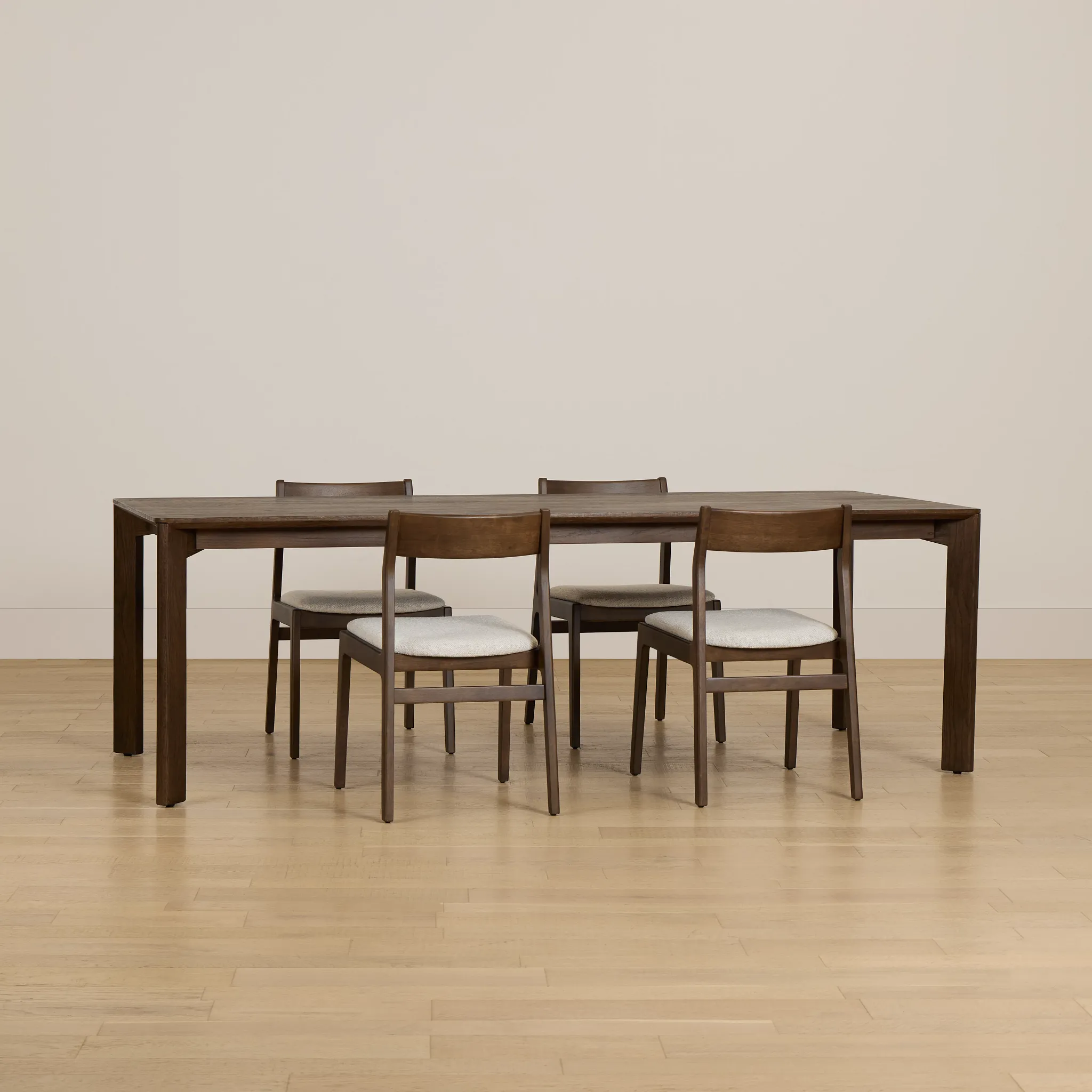 Santorini Dark Tone Rect Table & 4 Upholstered Chairs