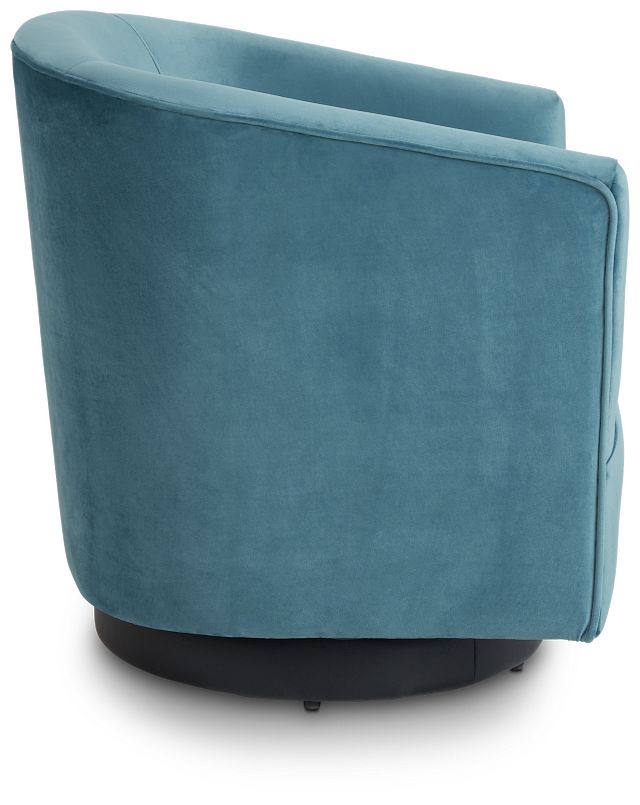 Charlotte Light Blue Velvet Swivel Accent Chair (3)