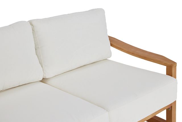 Tobago Light Tone Loveseat With White Cushions