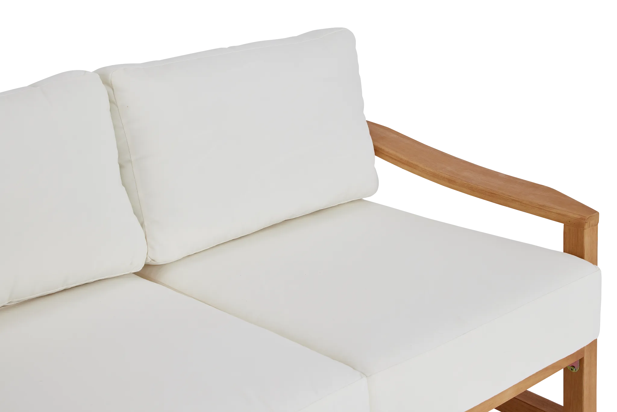 Tobago Light Tone Loveseat With White Cushions