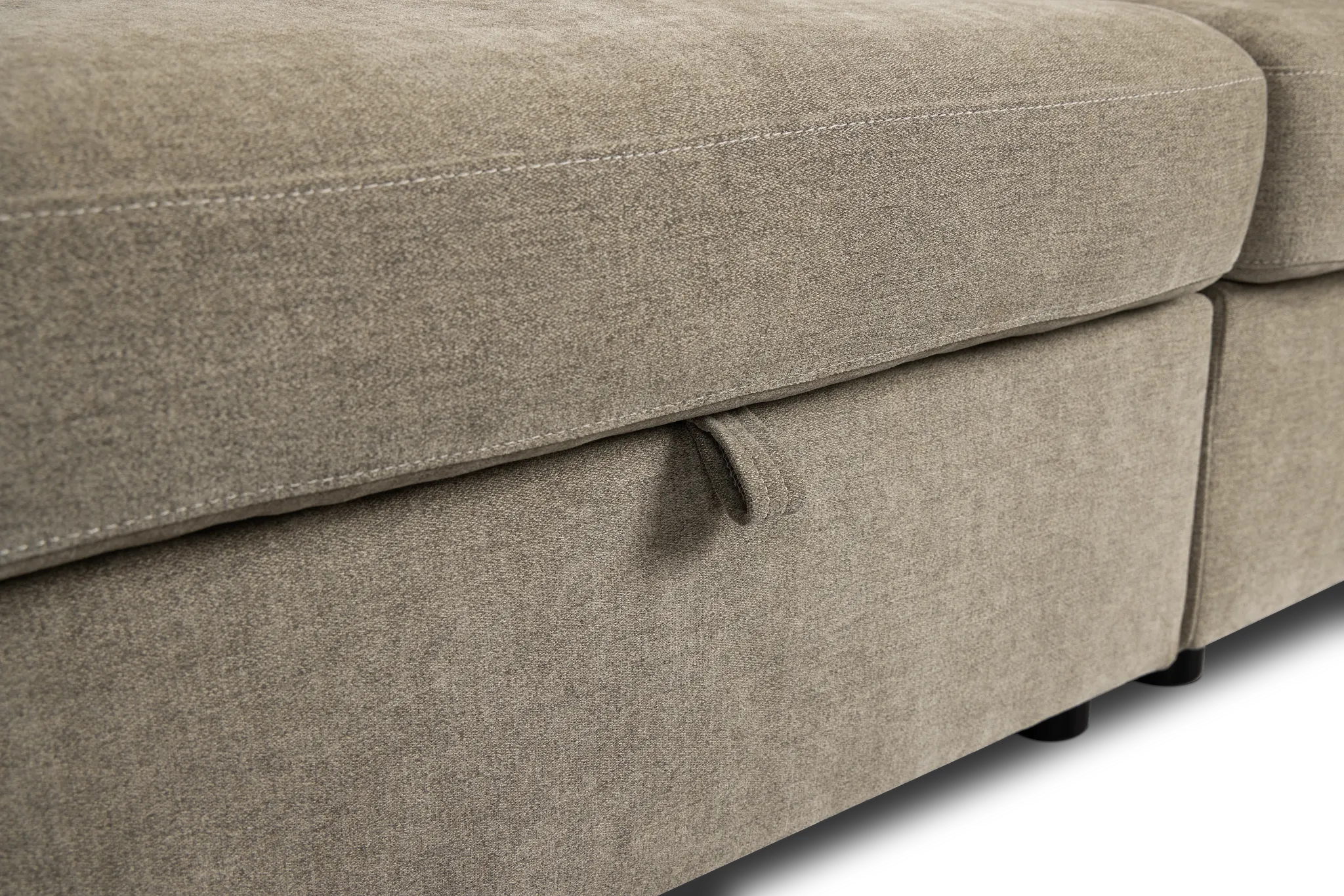 Addie Gray Fabric Medium Left Chaise Storage Sleeper Sectional