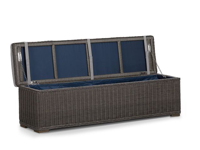 Canyon Gray Woven Dining Bench