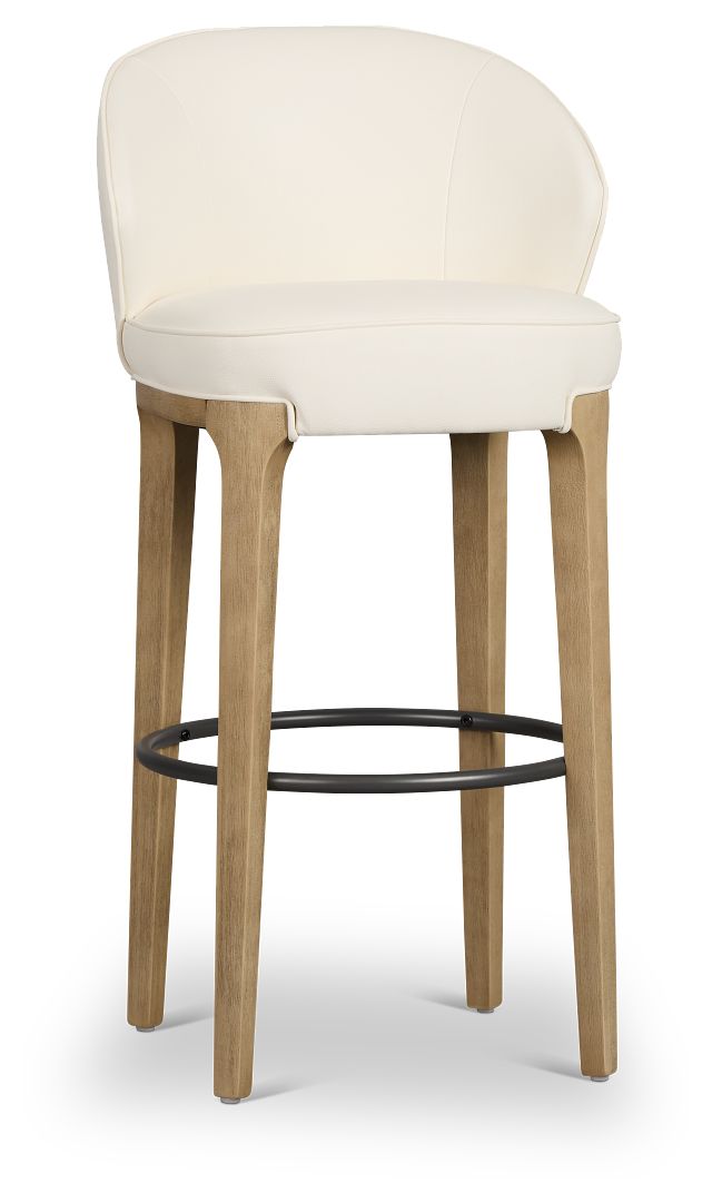 Libby Whitemicro 30" Upholstered Barstool