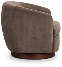 Hazel Dark Beige Velvet Swivel Accent Chair