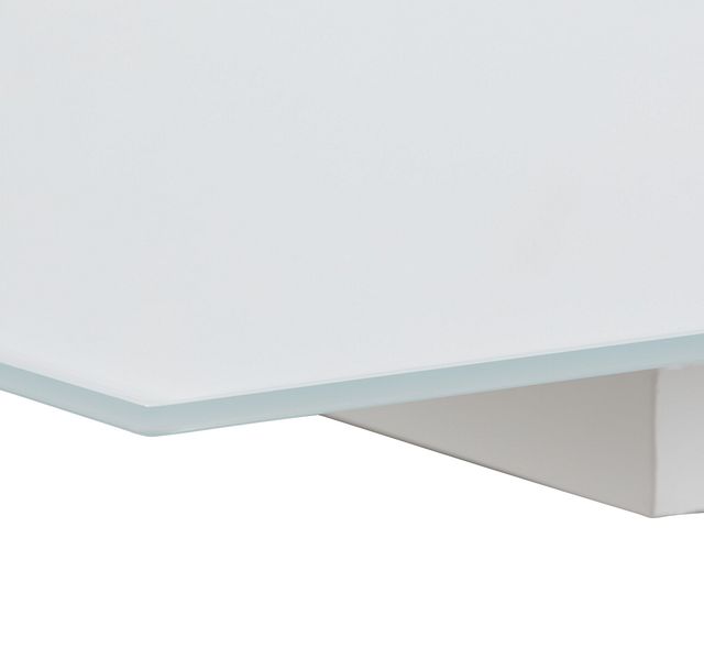 Treviso White Glass Rectangular Table