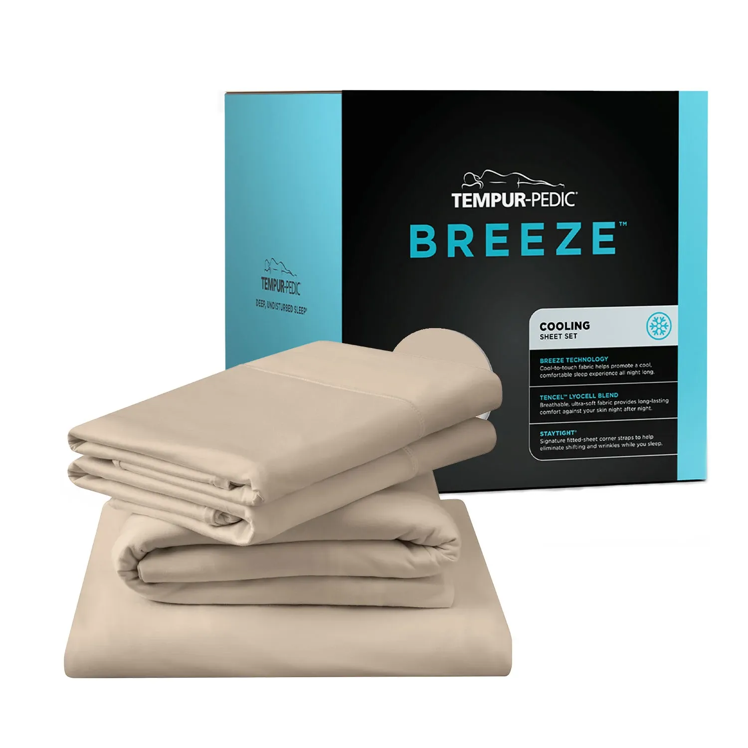 Tempur-pedic Breeze Cooling Light Beige Tencel Ctn Sheets