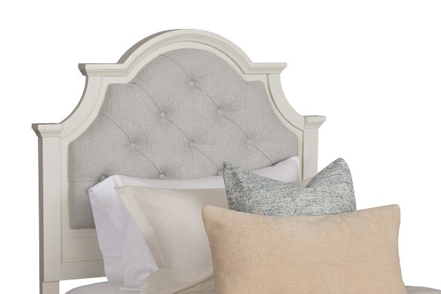 Charlotte White Uph Panel Bed