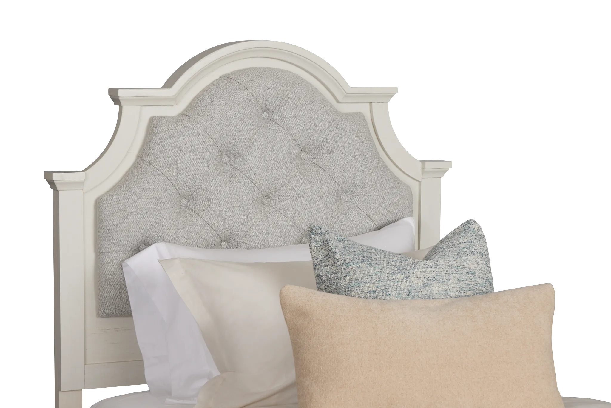 Charlotte White Uph Panel Bed