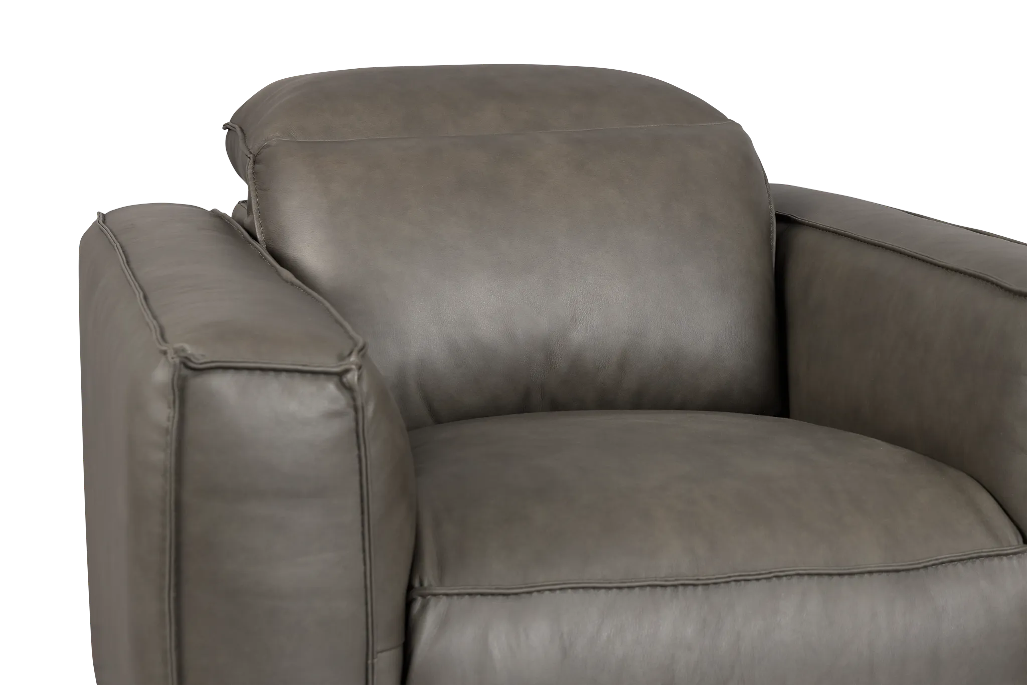 Ryland Dark Gray Lthr/vinyl Power Recliner With Power Headrest