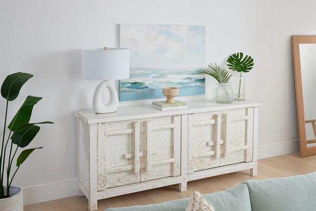 Theo White Four-door Cabinet
