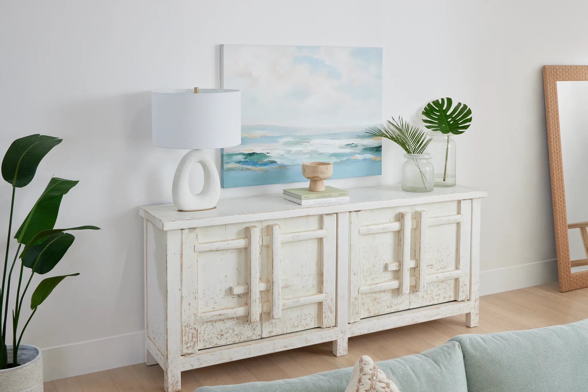 Theo White Four-door Cabinet