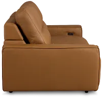 Rudy Brown Lthr/vinyl Power Extension Chaise Sofa