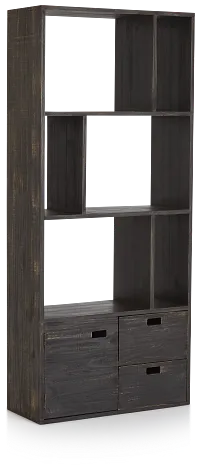 Indigo Light Brown Wood Bookcase