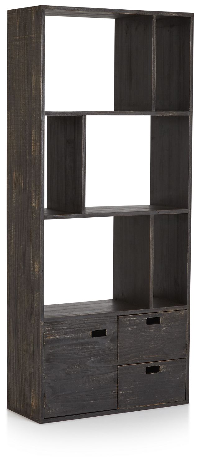 Indigo Light Brown Wood Bookcase