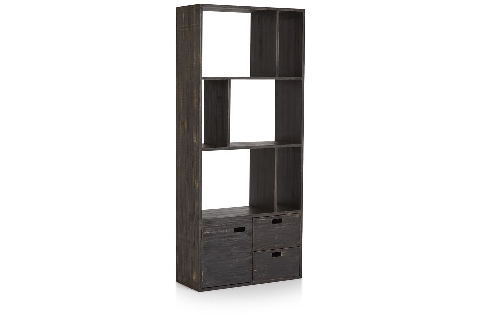 Indigo Light Brown Wood Bookcase