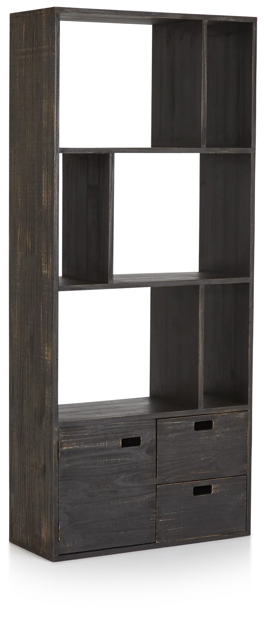 Indigo Light Brown Wood Bookcase