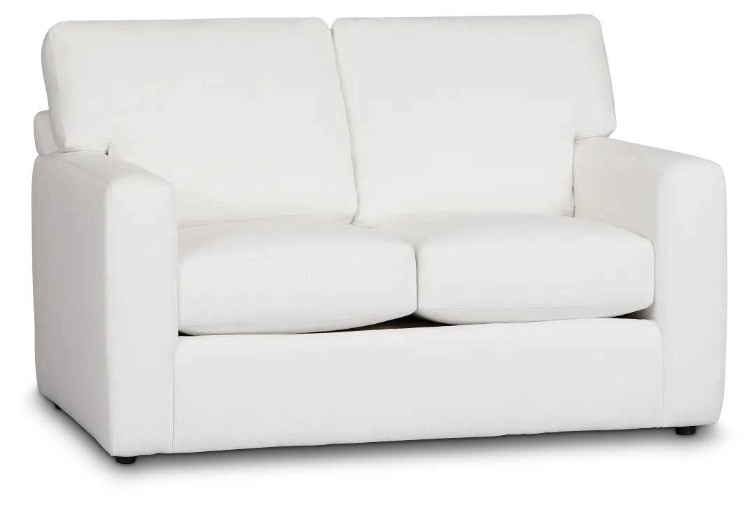 Rhodes White Fabric Loveseat