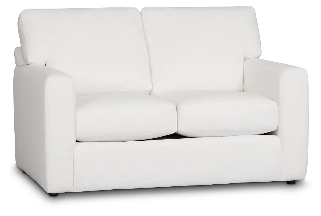 Rhodes White Fabric Loveseat Rhodes White Fabric Loveseat