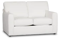 Rhodes White Fabric Loveseat