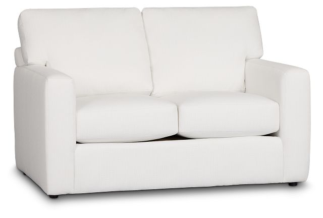 Rhodes White Fabric Loveseat