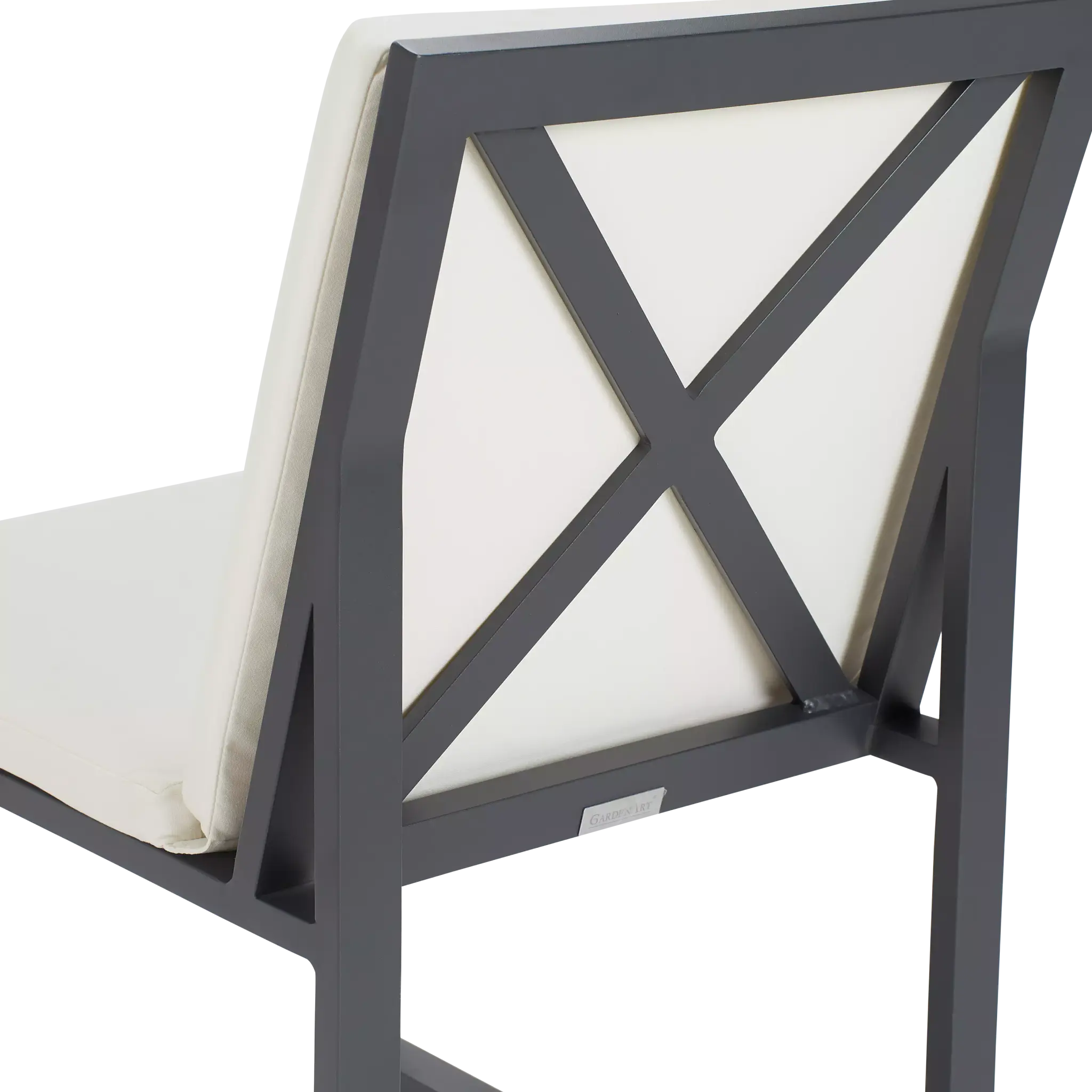 Linear Dark Gray White 86" Teak Table & 4 Cushioned Side Chairs Linear Dark Gray White 86" Teak Table & 4 Cushioned Side Chairs