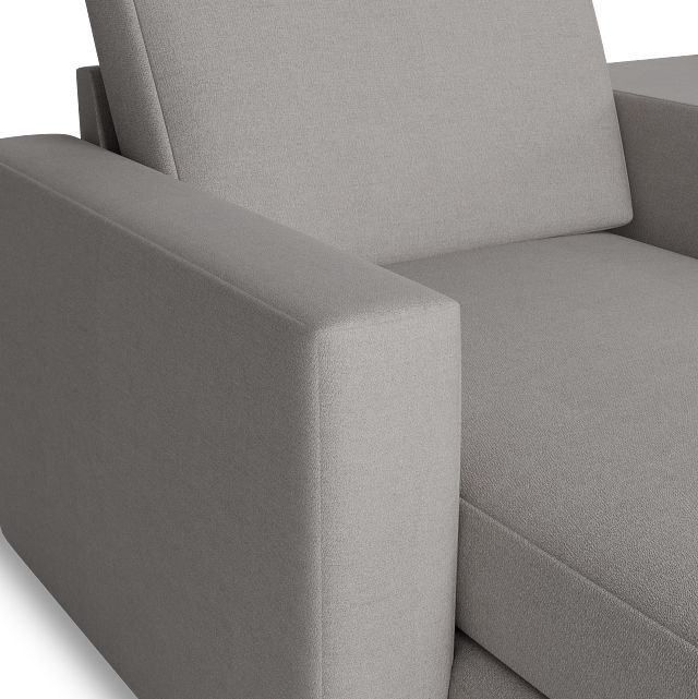 Citymod Light Gray Fabric Large Left Chaise Sectional With Storage Console