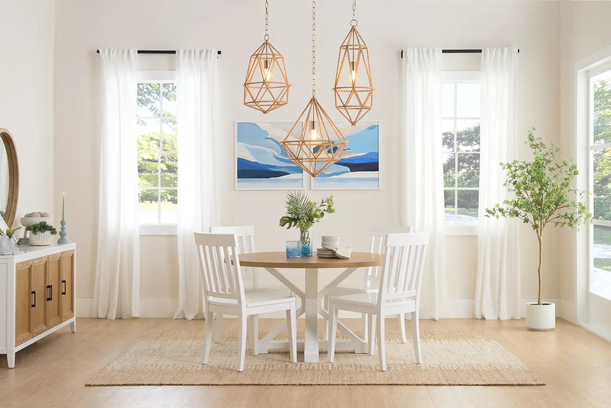 Nantucket Two-tone Light Tone Round Table Nantucket Two-tone Light Tone Round Table