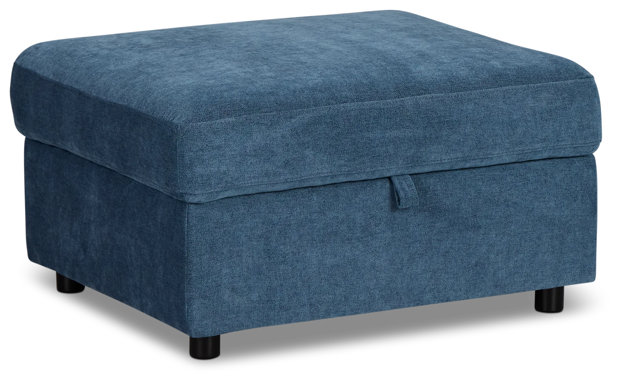 Addie Blue Fabric Storage Ottoman