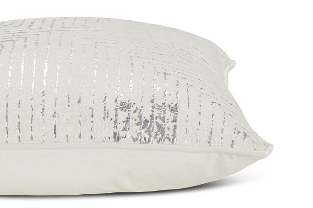 Lara Ivory 22" Square Accent Pillow