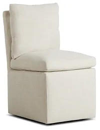 Auden Light Beige Castored Upholstered Side Chair